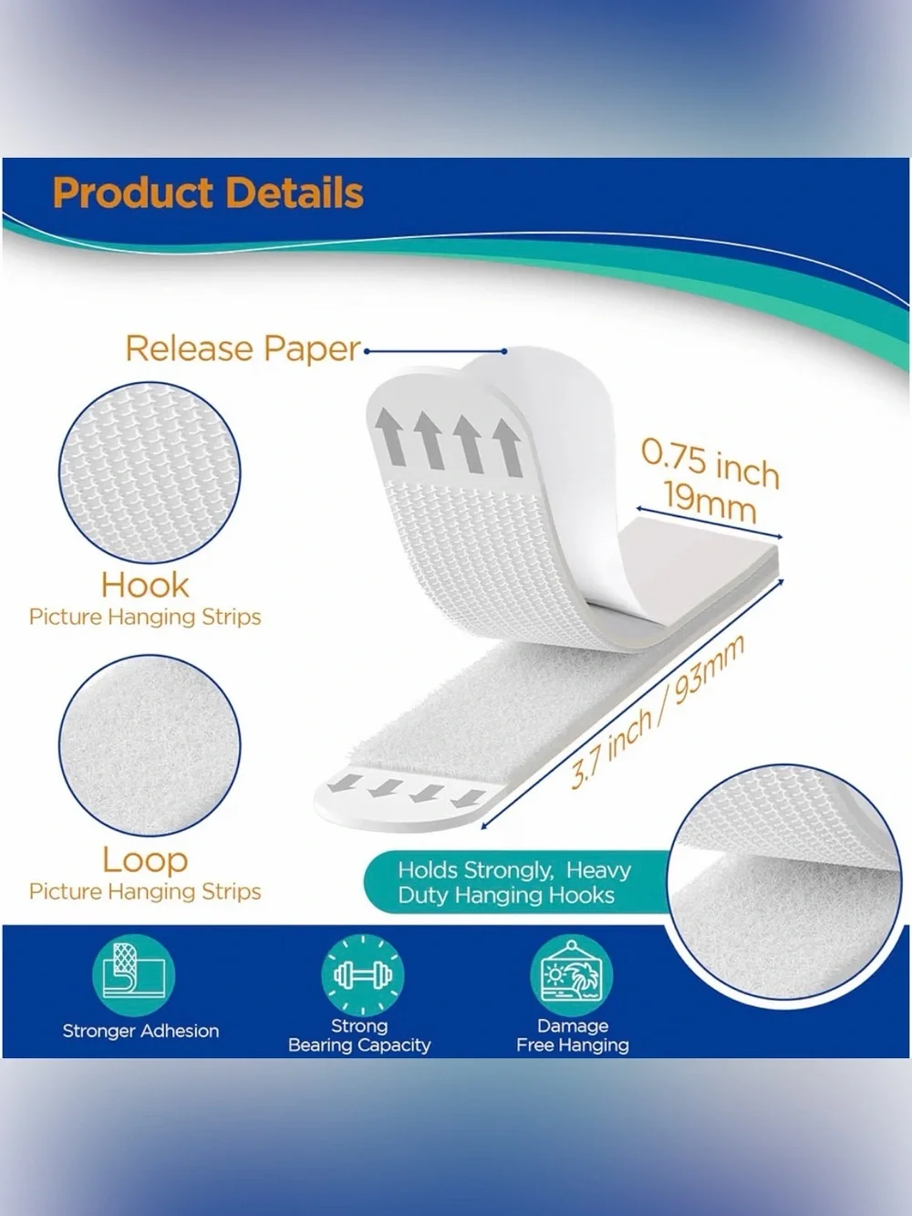 Picture Hanging Strips - White (Pack of 64)32 pairs
